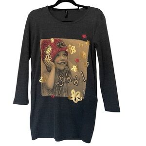 Gaxi Women’s Korean Style Gray Long Sleeves Sweatshirt Tunics